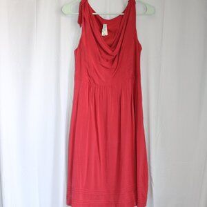 Maeve x Anthropologie Mauve Coral Tied Down Cowl Neck Sleeveless Midi Dress